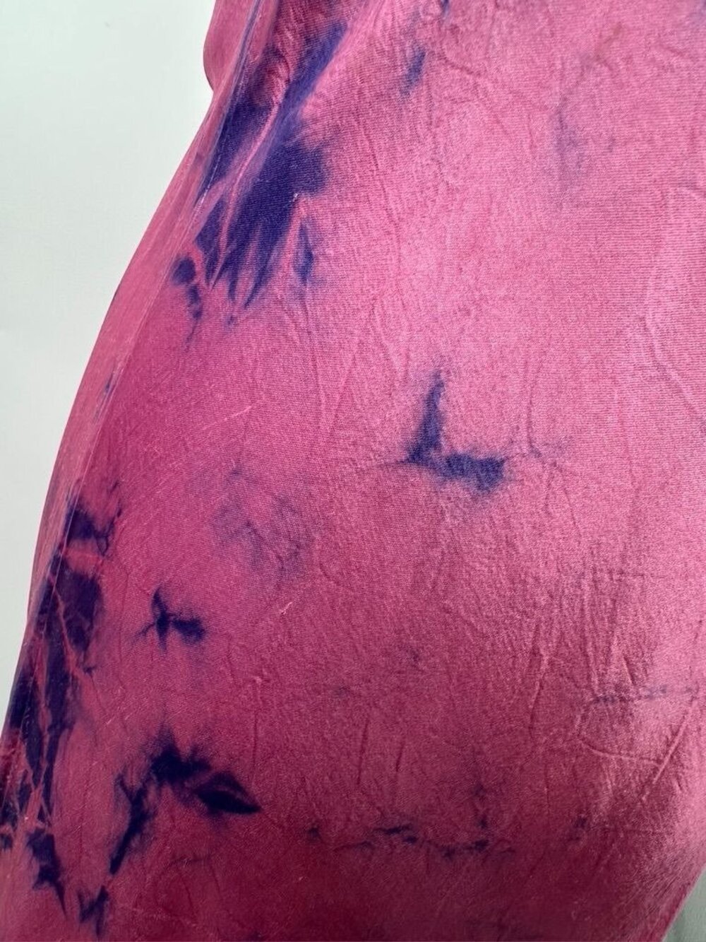 Vintage 90s Monah Li Tie-Dye Silk Slip Dress With Lace Velvet Pink & Purple - Picture 9 of 16
